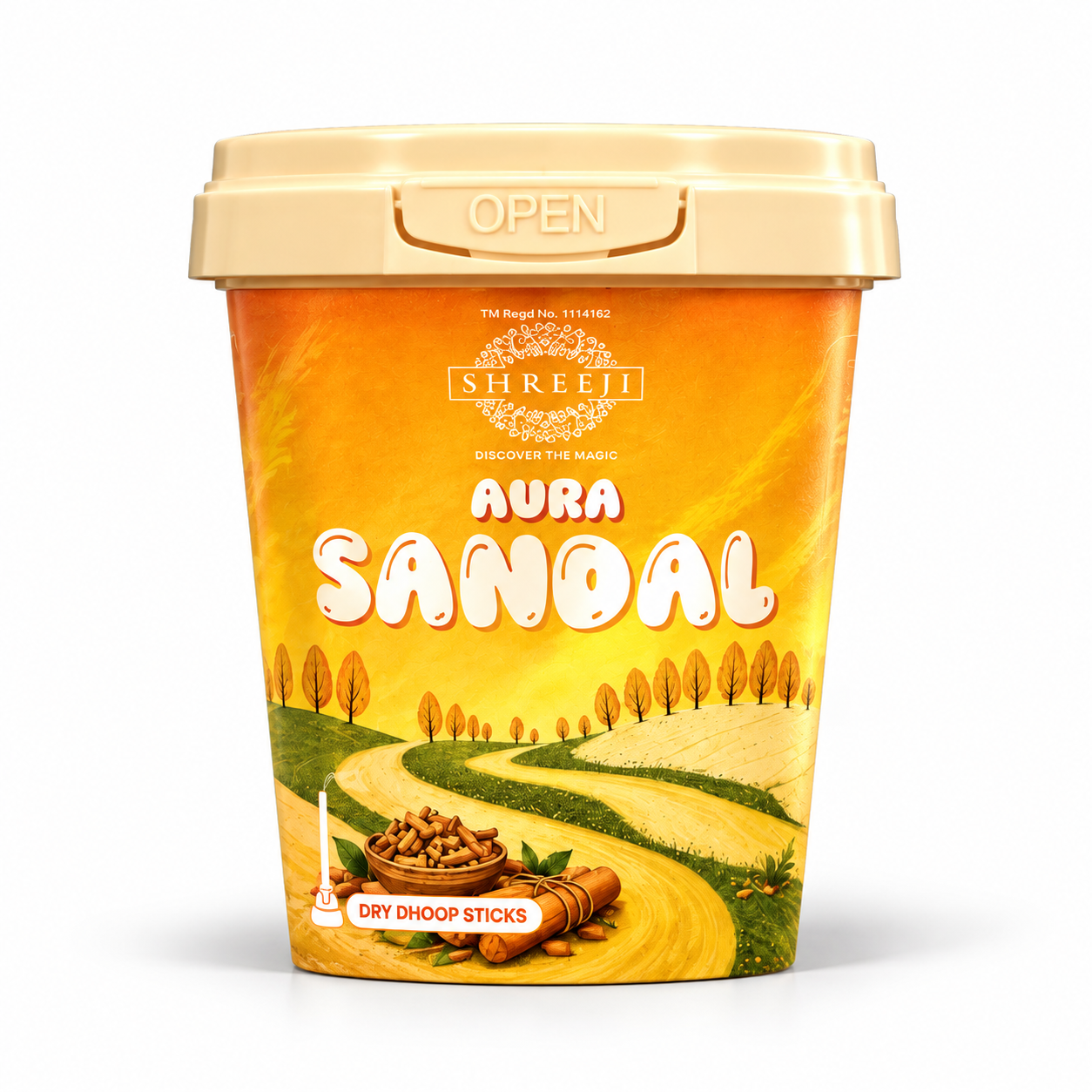 Aura Sandal Dry Dhoop Sticks - Shreeji Agarbatti pack