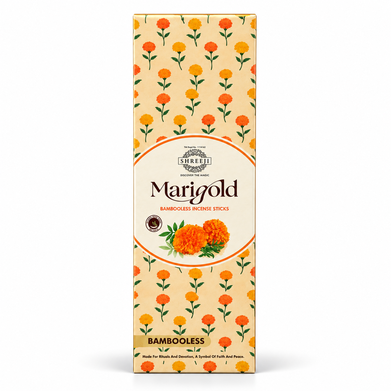 Marigold Bambooless Incense Sticks - Shreeji Agarbatti pack