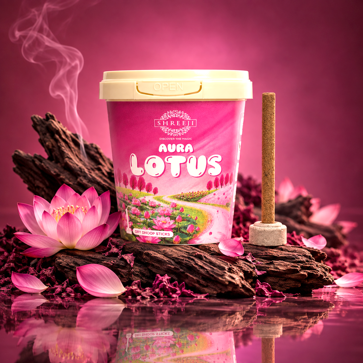 Aura Lotus Dry Dhoop Sticks - lifestyle image 1